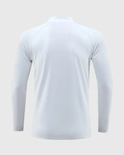 men's rear light grey UPF 100+ Quarter Zip Sweatshirt 
