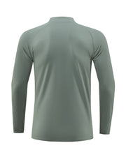 men's green rear UPF 100+ Quarter Zip Sweatshirt