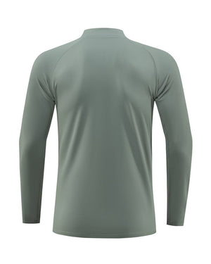 men's green rear UPF 100+ Quarter Zip Sweatshirt