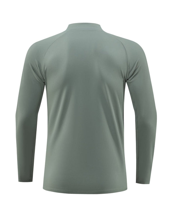 men's green rear UPF 100+ Quarter Zip Sweatshirt