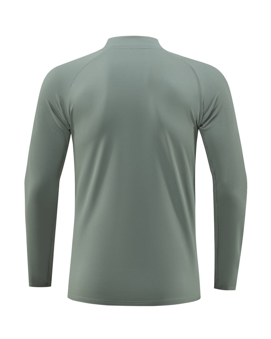 men's green rear UPF 100+ Quarter Zip Sweatshirt