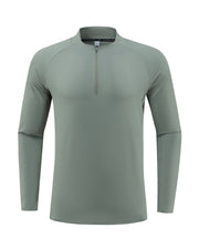 men's green UPF 100+ Quarter Zip Sweatshirt 