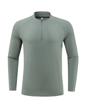 men's green UPF 100+ Quarter Zip Sweatshirt 
