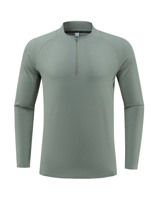 men's green UPF 100+ Quarter Zip Sweatshirt 