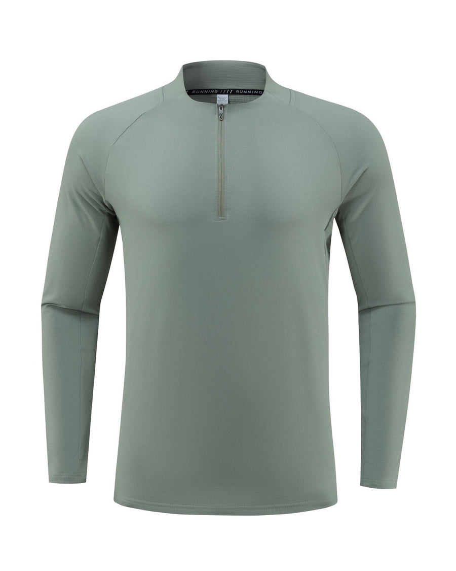 men's green UPF 100+ Quarter Zip Sweatshirt 