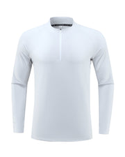 men's light grey UPF 100+ Quarter Zip Sweatshirt