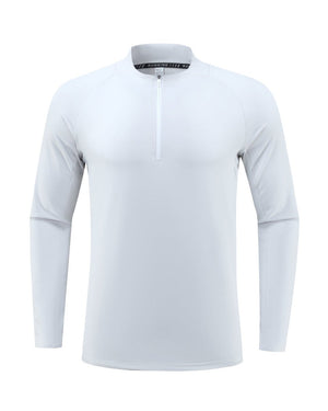 men's light grey UPF 100+ Quarter Zip Sweatshirt