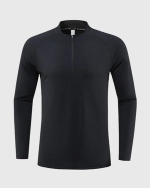 men's black UPF 100+ Quarter Zip Sweatshirt 