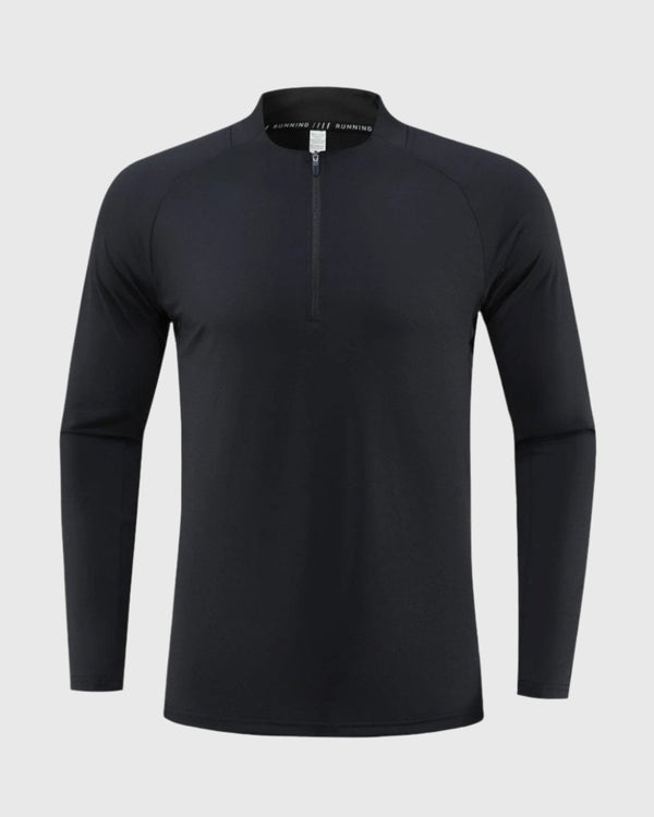 men's black UPF 100+ Quarter Zip Sweatshirt 