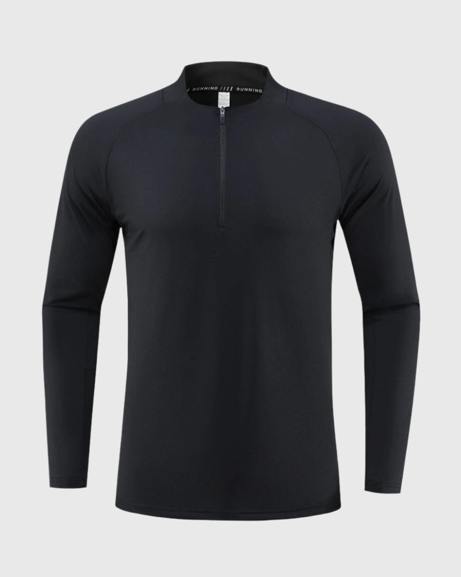 men's black UPF 100+ Quarter Zip Sweatshirt 