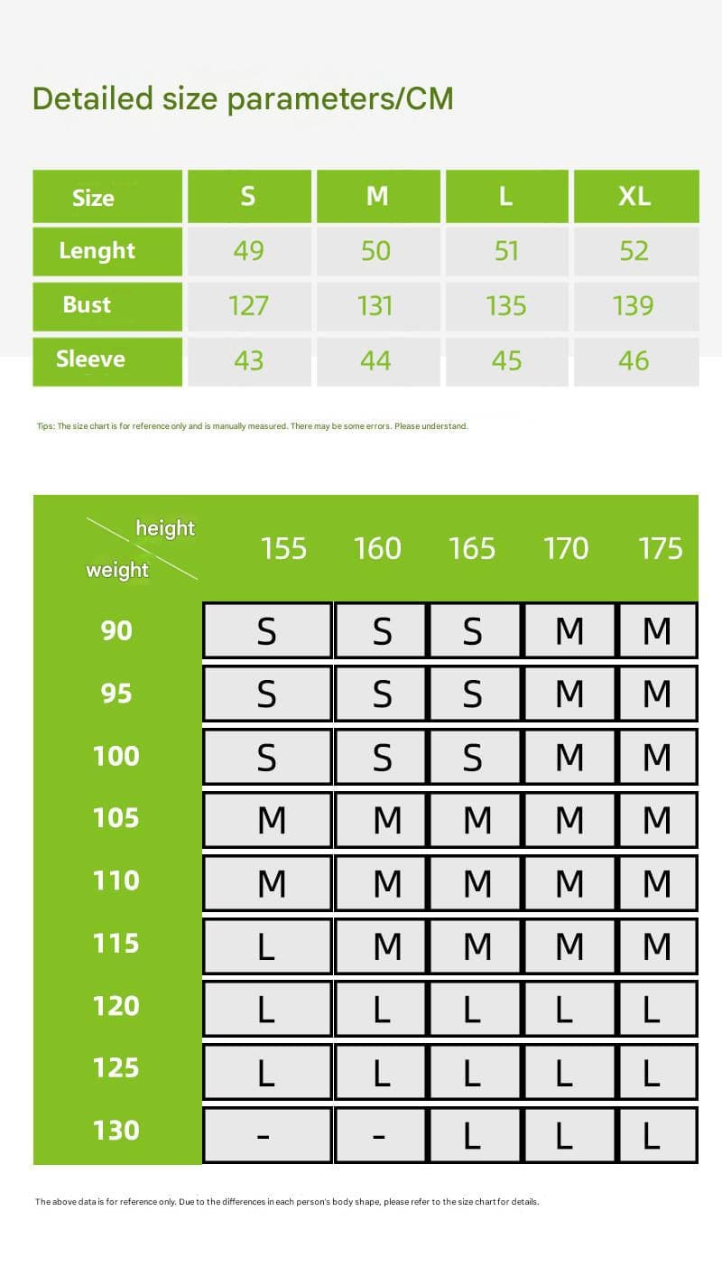 UPF 50+ Cropped Hoodie  size chart