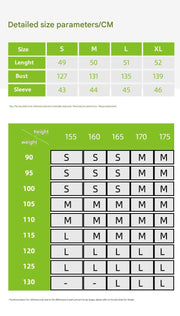 UPF 50+ Cropped Hoodie  size chart