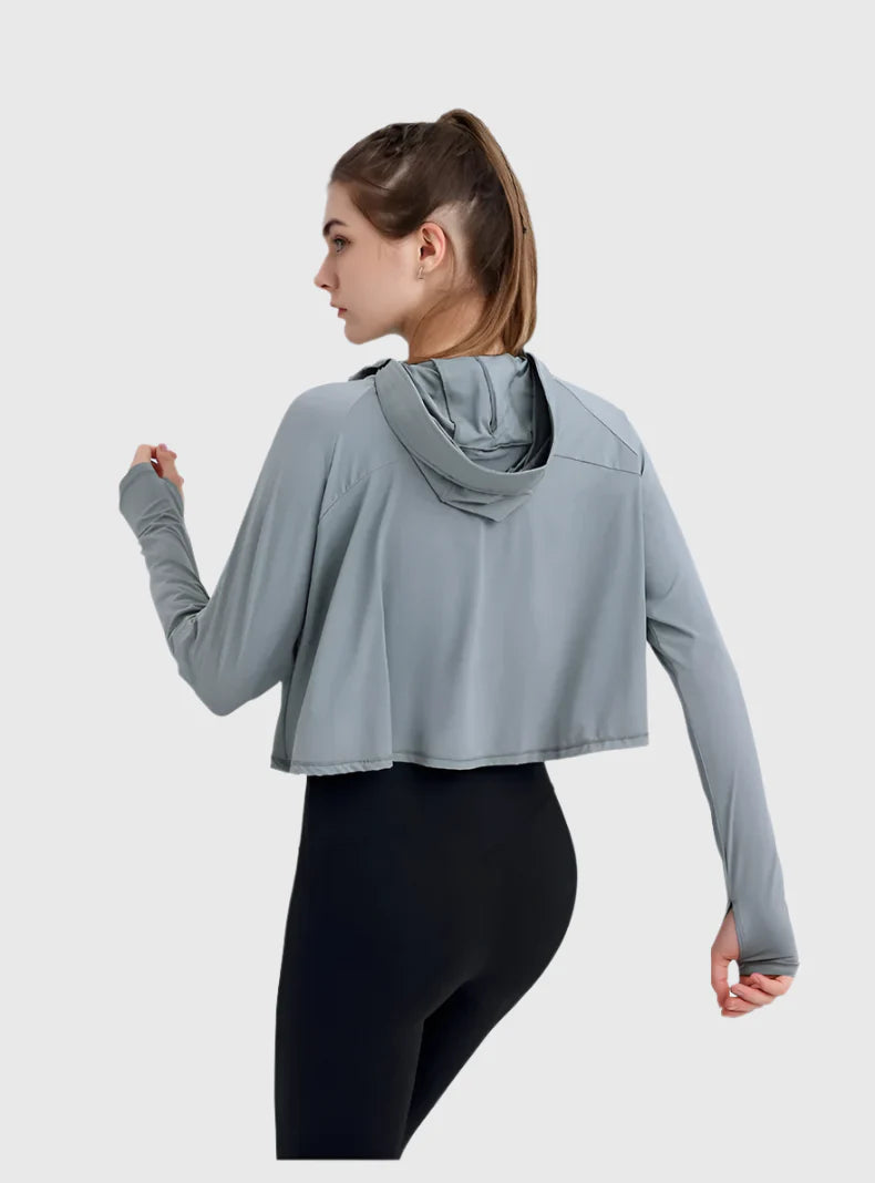 UPF 50+ Hooded Cropped Shirt - Sun Protection Clothing