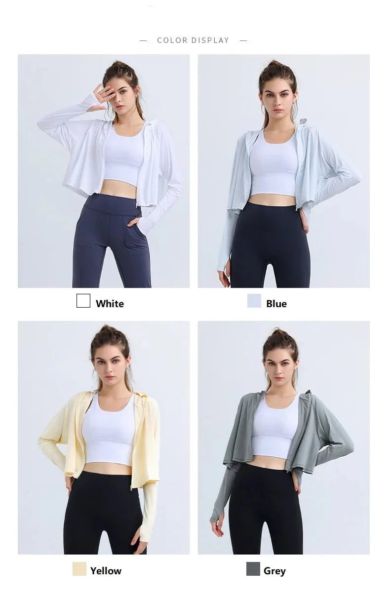 UPF 50+ Hooded Cropped Shirt - Sun Protection Clothing
