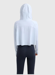 UPF 50+ Hooded Cropped Shirt - Sun Protection Clothing