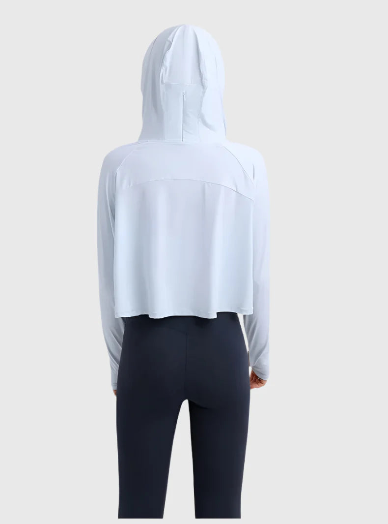 UPF 50+ Hooded Cropped Shirt - Sun Protection Clothing