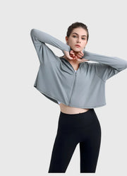 UPF 50+ Hooded Cropped Shirt - Sun Protection Clothing