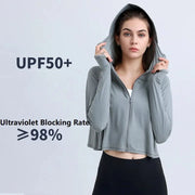 UPF 50+ Hooded Cropped Shirt - Sun Protection Clothing