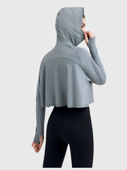 UPF 50+ Hooded Cropped Shirt - Sun Protection Clothing