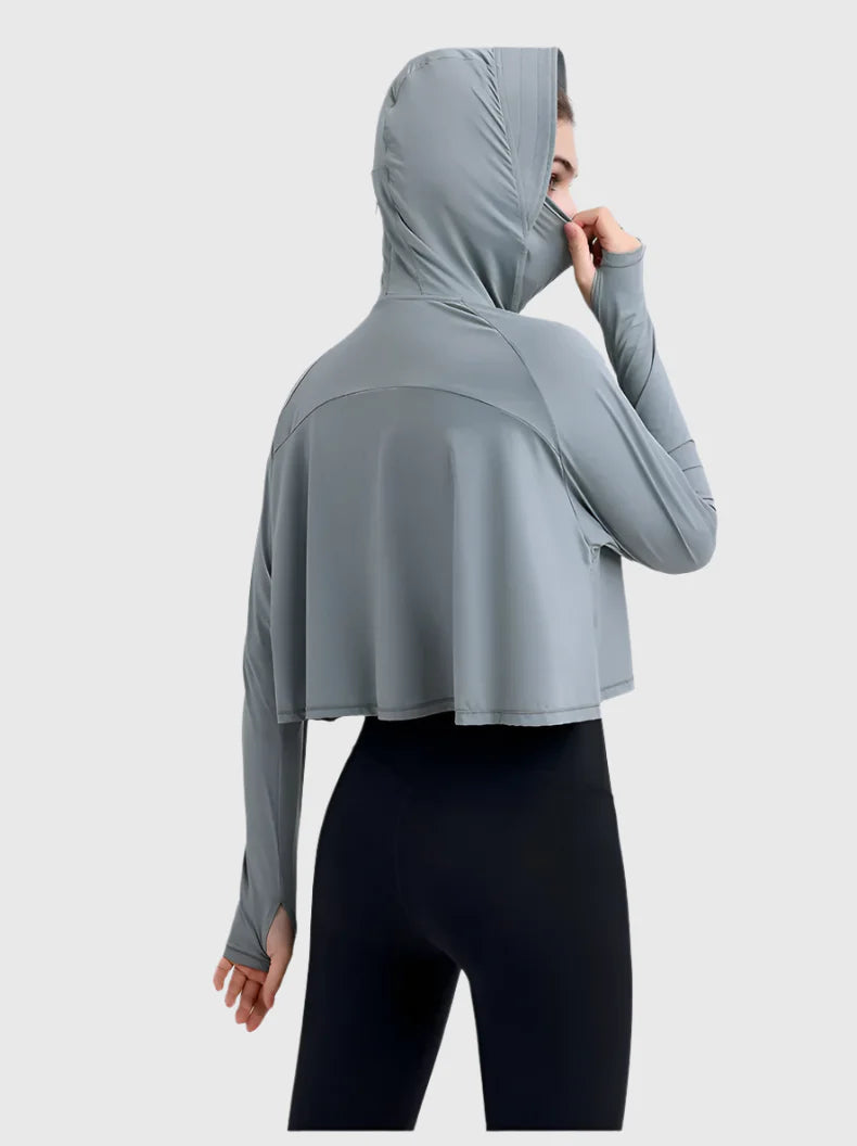 UPF 50+ Hooded Cropped Shirt - Sun Protection Clothing