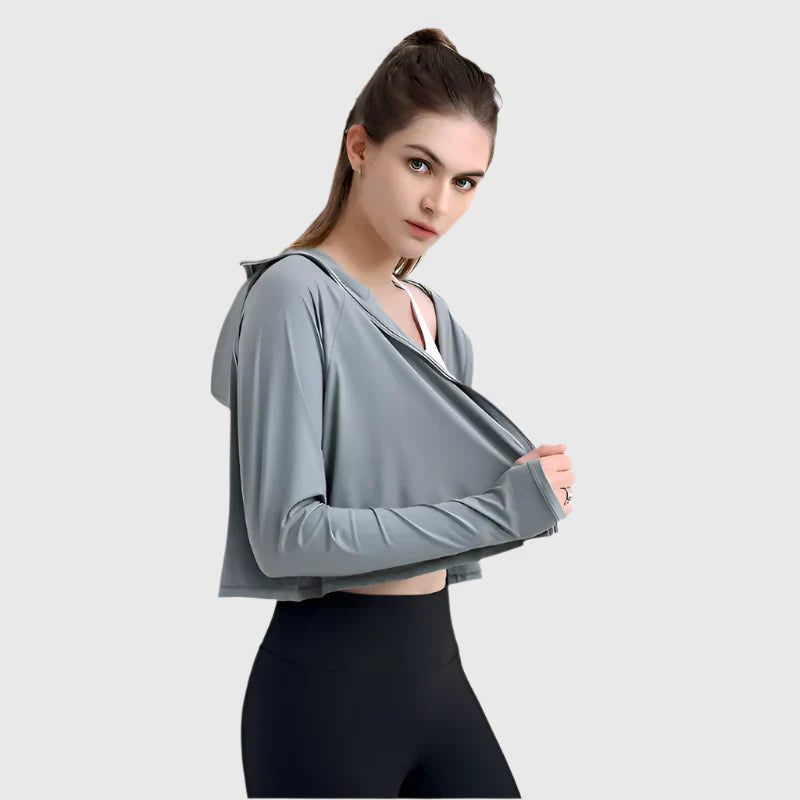 UPF 50+ Hooded Cropped Shirt - Sun Protection Clothing
