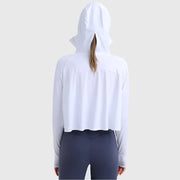 UPF 50+ Hooded Cropped Shirt - Sun Protection Clothing