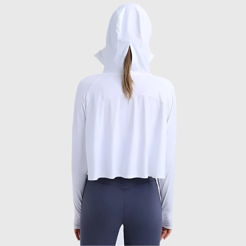 UPF 50+ Hooded Cropped Shirt - Sun Protection Clothing