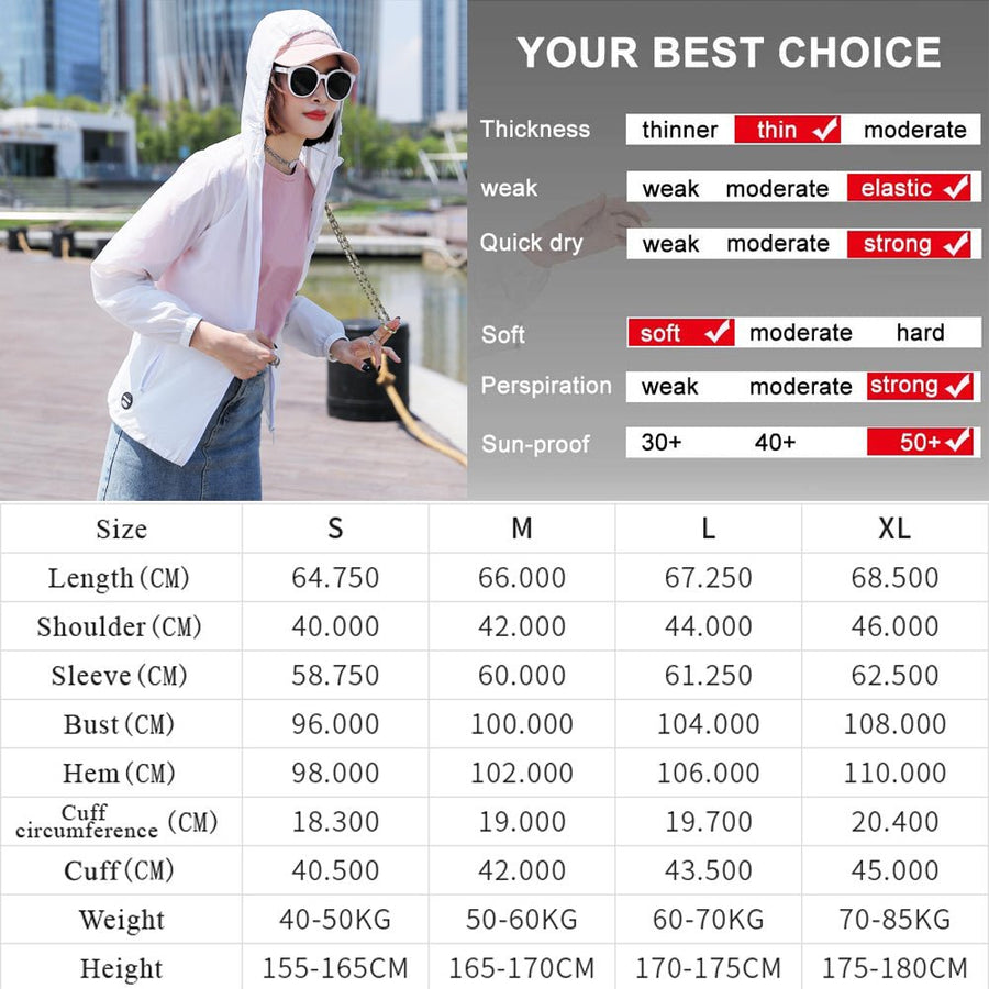 UPF50+ Adjustable Lightweight Sun Protection Jacket - Sidiou Group