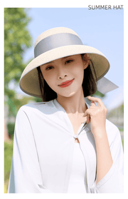 UPF 50+ bow Straw Hat