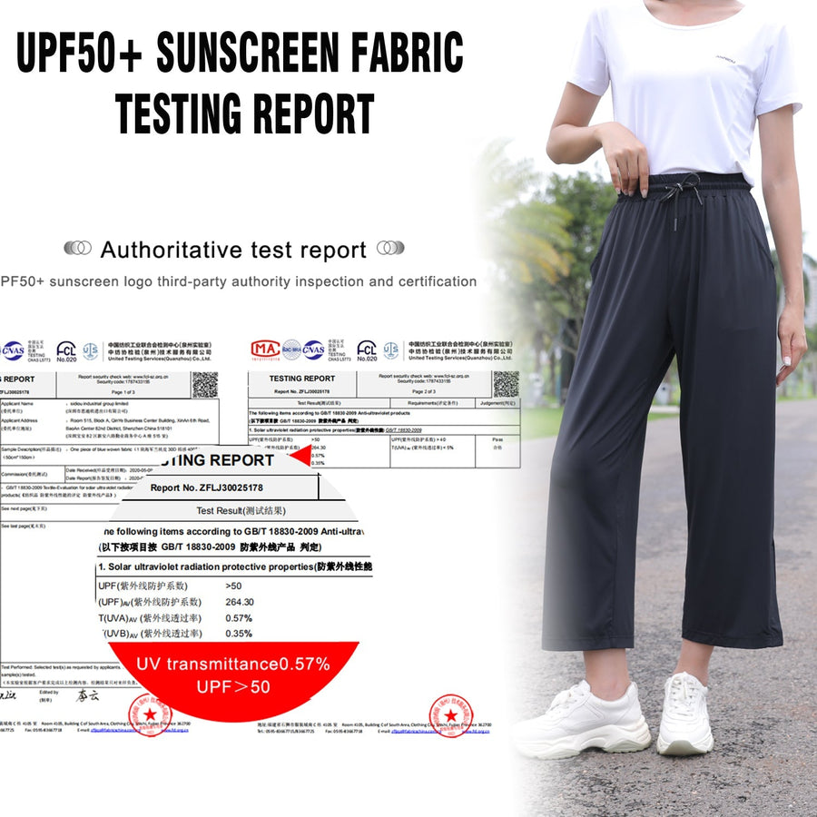 UPF50+ UV Protection Wide Leg Cropped Trousers - Sidiou Group