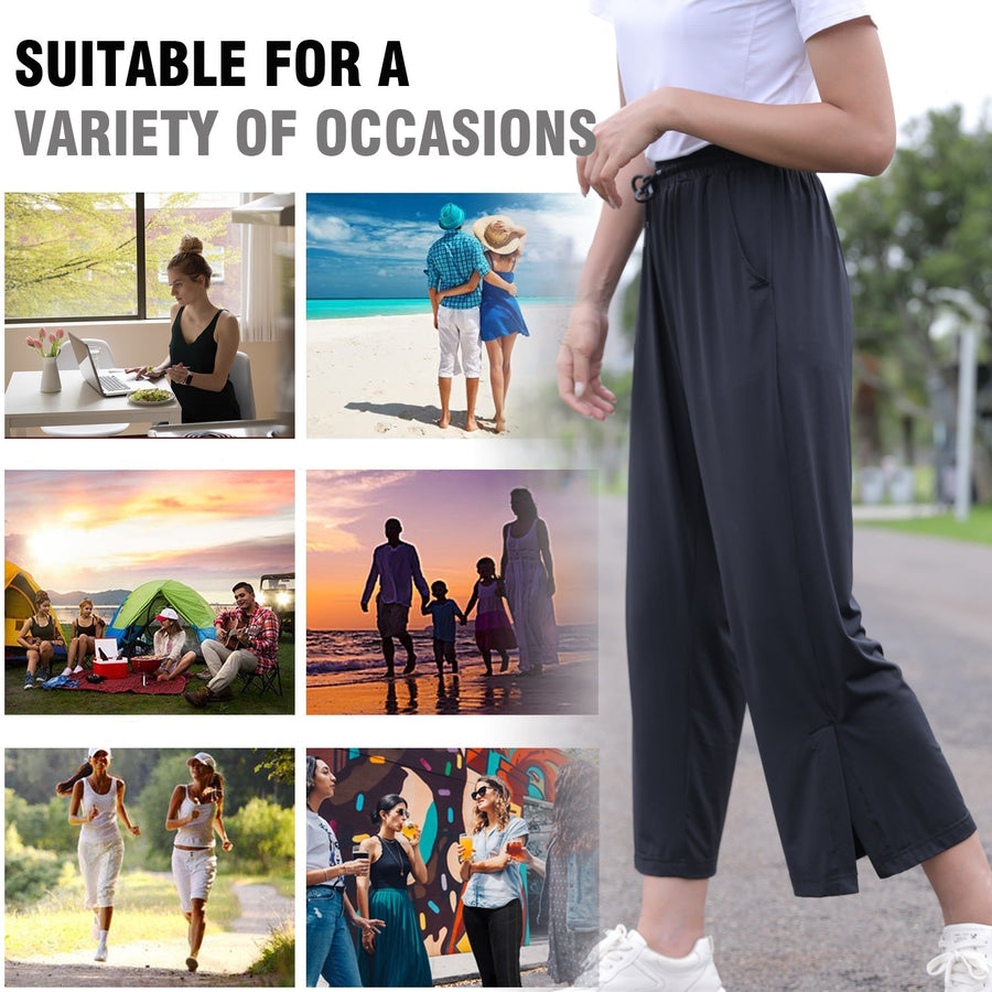 UPF50+ UV Protection Wide Leg Cropped Trousers - Sidiou Group