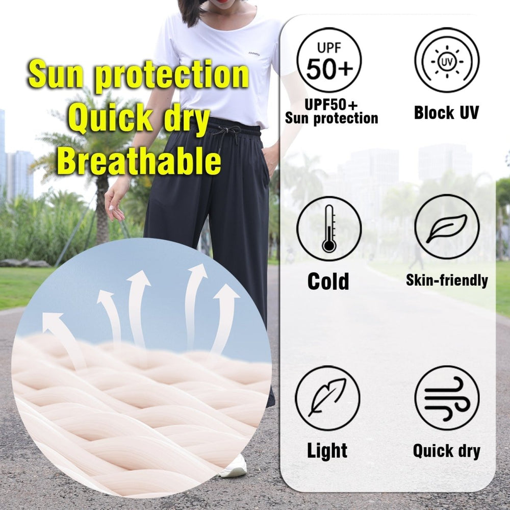 UPF50+ UV Protection Wide Leg Cropped Trousers - Sidiou Group