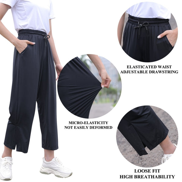 UPF50+ UV Protection Wide Leg Cropped Trousers - Sidiou Group