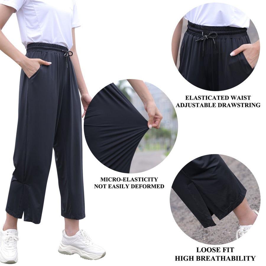 UPF50+ UV Protection Wide Leg Cropped Trousers - Sidiou Group