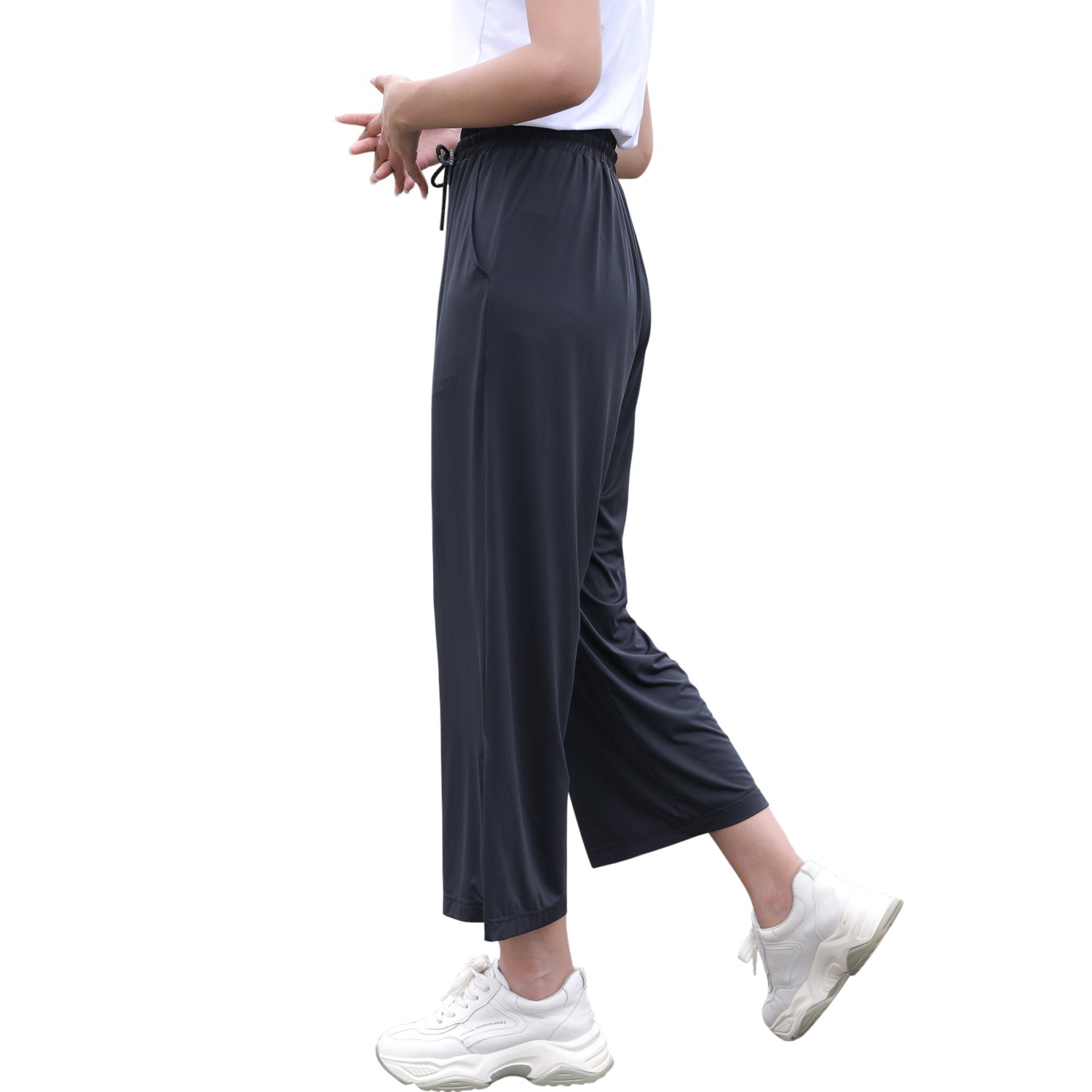 UPF50+ UV Protection Wide Leg Cropped Trousers - Sidiou Group