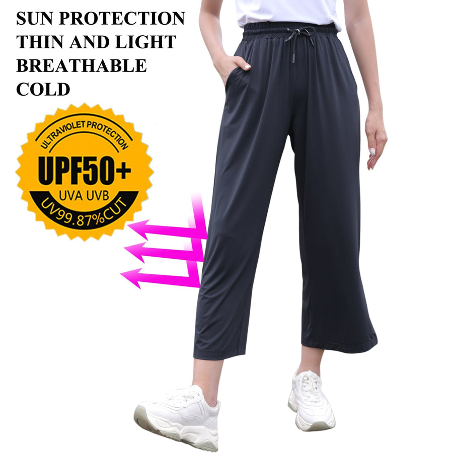 UPF50+ UV Protection Wide Leg Cropped Trousers - Sidiou Group