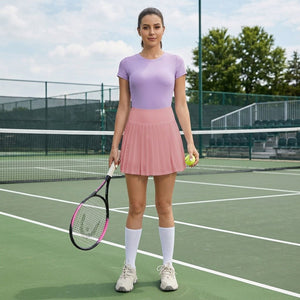 upf50 quick dry #pink pleated tennis skirt