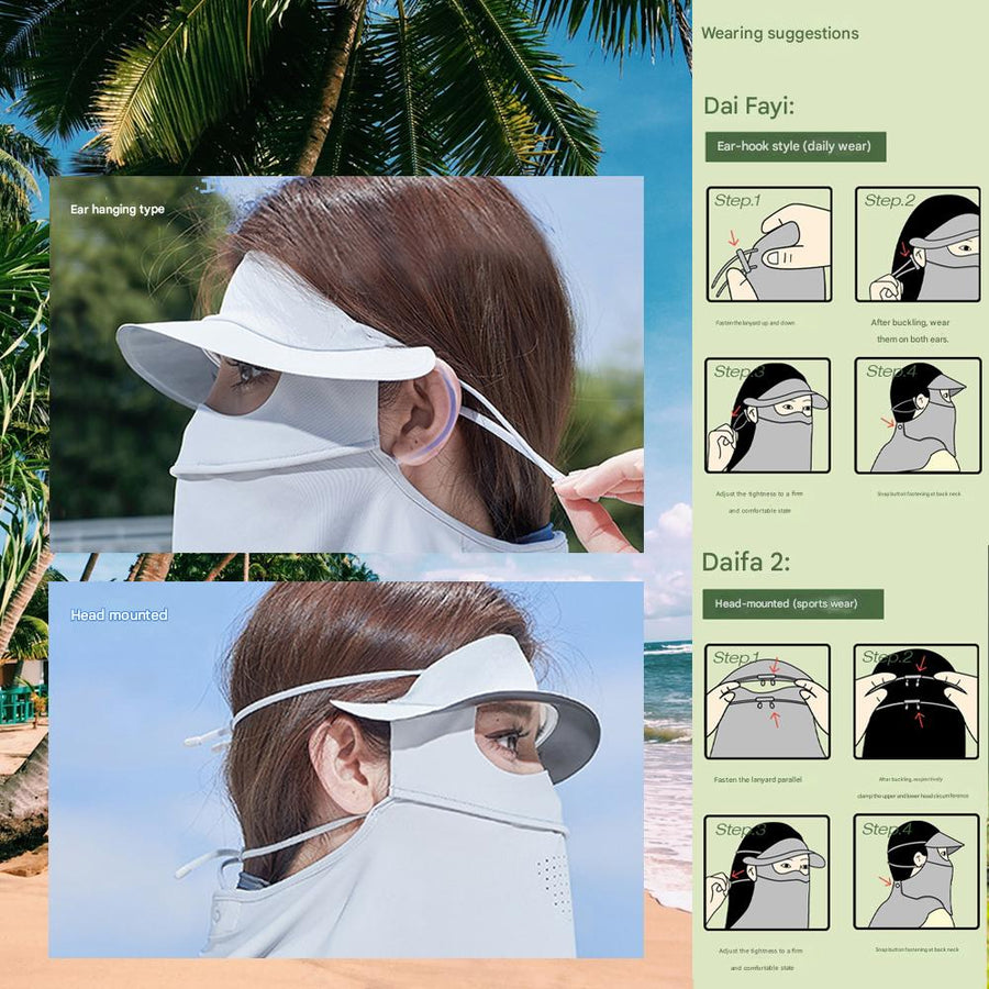 Uv Protection Ice Silk Sunshade Face Mask - Sidiou Group