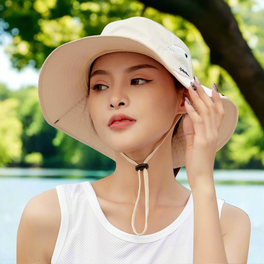 UV Protection Wide Brim Sun Bucket Hat - Sidiou Group