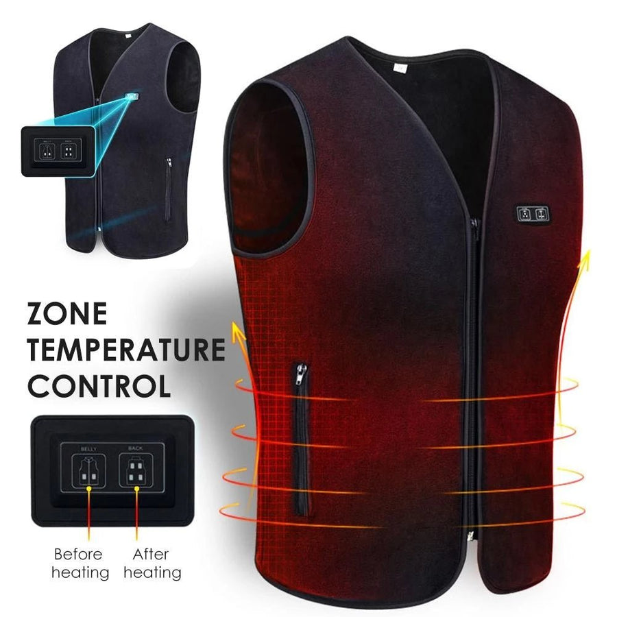 V - Neck Heated Fleece Jacket - Sidiou Group