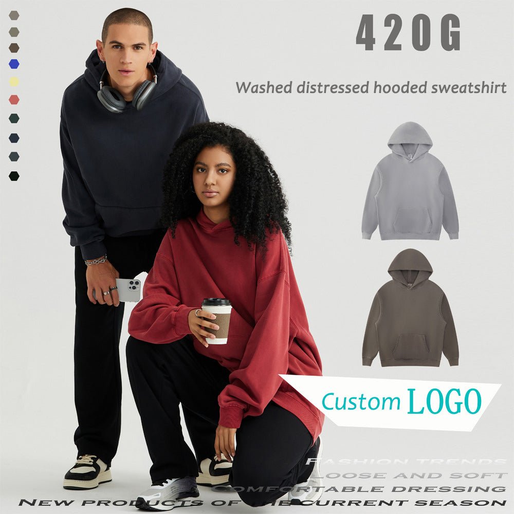 Washed Hooded Sweatshirts - Sidiou Group