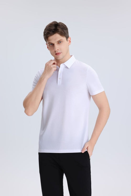 #white Cooling Polo Shirt