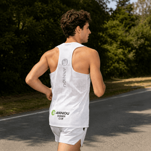 #white Marathon Race Vests of back view