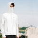 Men's white UPF 100+ Sun Protection Hooded Jacket with zip and thumbhole sleeve