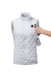 white Diamond Quilted Heated Vest test