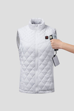white Diamond Quilted Heated Vest test