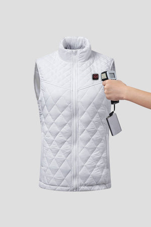 white Diamond Quilted Heated Vest test