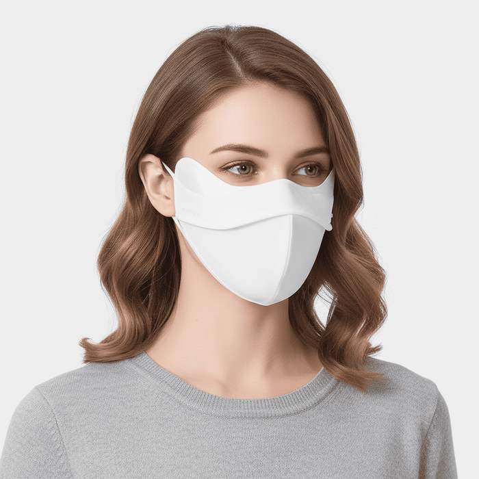 white Lycra Anti UV Face Mask