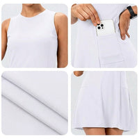 white tennis dress details