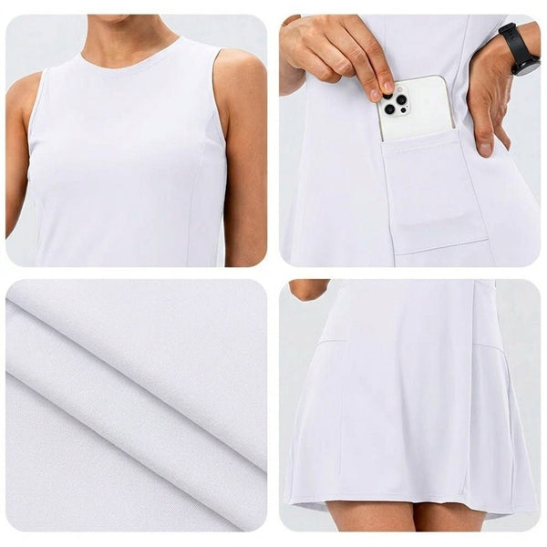 #white tennis dress details